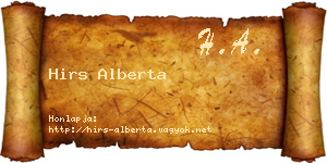 Hirs Alberta névjegykártya